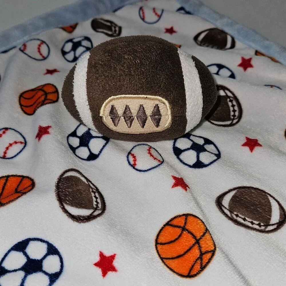 Carter's Sports Ball Lovey Plush Football Baseball Basketball Soccer Stars Blue